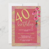 Invitation Élégante Parties scintillant Gold Calligraphie Flo (Devant)