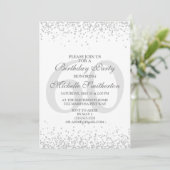 Invitation Elégante Parties scintillant gris argent blanc 60e (Debout devant)