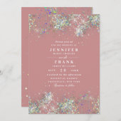 Invitation Élégante Parties scintillant holographique étincel (Devant / Derrière)