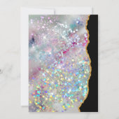 Invitation Élégante Parties scintillant holographique Étincel (Dos)