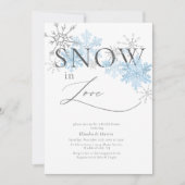 Invitation Elégante Parties scintillant neige en Love Fête de (Devant)