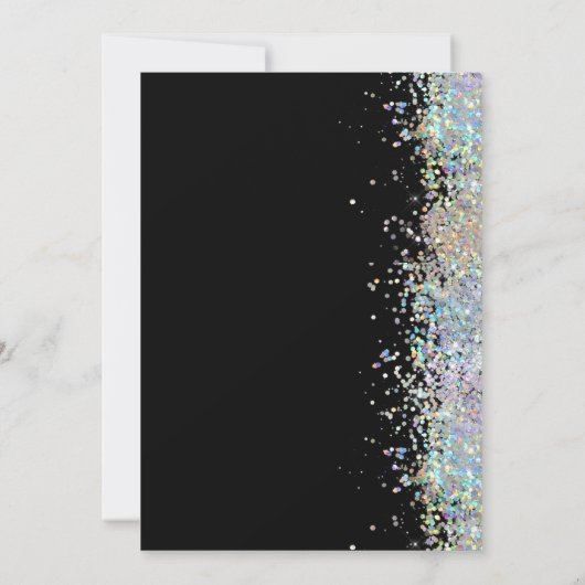 Invitation Elégante Parties scintillant Noir 40e fête d'anniv (Dos)