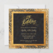 Invitation Elégante Parties scintillant Noir et Or 60ème anni (Devant)