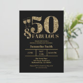 Invitation Elégante Parties scintillant Or 50 Et Fabuleux 50e (Debout devant)