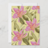 Invitation Elégante Parties scintillant or Aquarelle Floral C (Dos)