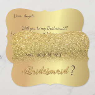 Invitation Elégante Parties scintillant or Bokeh Bridesmaid C