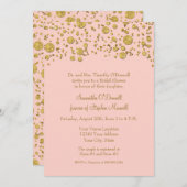 Invitation Elégante Parties scintillant or Confetti Fête des (Devant / Derrière)