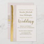 Invitation Elégante Parties scintillant Or Crème Classy Invit (Devant / Derrière)