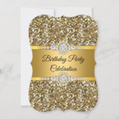Invitation Elégante Parties scintillant or Diamond Anniversai (Dos)