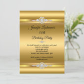 Invitation Elégante Parties scintillant Or Diamond Anniversai (Debout devant)