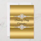 Invitation Elégante Parties scintillant Or Diamond Anniversai (Dos)