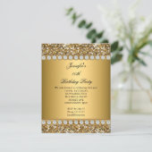 Invitation Elégante Parties scintillant or Diamond Anniversai (Debout devant)