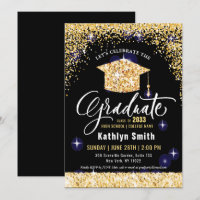 Élégante Parties scintillant Or Graduation Sparkly
