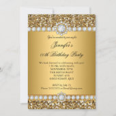 Invitation Elégante Parties scintillant Or Look Diamond Trim (Devant)