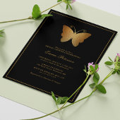 Invitation Elégante Parties scintillant or papillon Fête des