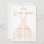 Invitation Elégante parties scintillant or & rose Cinderella (Devant)