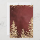 Invitation Elégante Parties scintillant Or Rouge Fête de Noël (Dos)