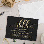 Invitation Elégante Parties scintillant or Surprise fête d'an