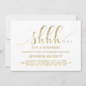 Invitation Elégante Parties scintillant or Surprise fête d'an (Devant)