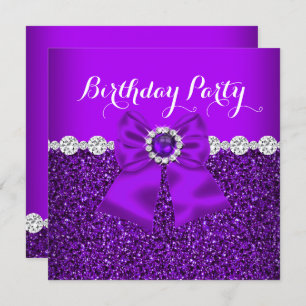 Invitation Elégante Parties scintillant Purple Pearl Diamonds