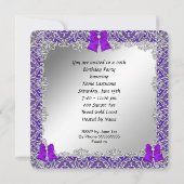 Invitation Elégante Parties scintillant Purple Stiletto fête (Dos)