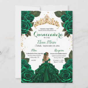 Invitation Élégante Parties scintillant Rose d'or Quinceañera