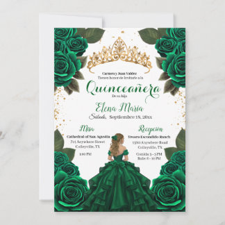 Invitation Élégante Parties scintillant Rose d'or Quinceañera