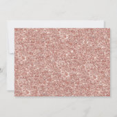Invitation Élégante Parties scintillant Rose d'or Typographie (Dos)