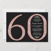 Invitation Élégante Parties scintillant Rose d'or Typographie (Devant)