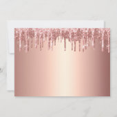 Invitation Élégante parties scintillant rose en or goutte swe (Dos)