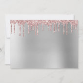 Invitation Élégante parties scintillant rose en or goutte swe (Dos)