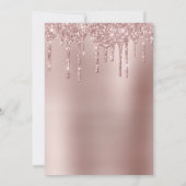 Invitation Élégante parties scintillant rose en or goutte swe (Dos)