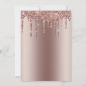 Invitation Élégante parties scintillant rose en or goutte swe (Dos)