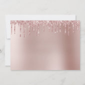 Invitation Élégante parties scintillant rose en or goutte swe (Dos)