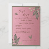 Invitation Elégante Parties scintillant rose Eucalyptus coupl (Devant)