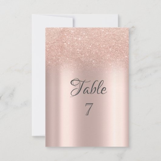 Invitation Elégante Parties scintillant Rose Gold Bokeh Table (Dos)