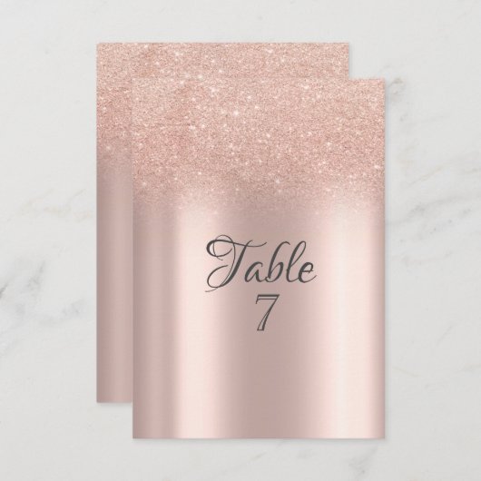 Invitation Elégante Parties scintillant Rose Gold Bokeh Table (Devant / Derrière)