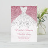 Invitation Élégante Parties scintillant rose Mariage Fête des (Debout devant)