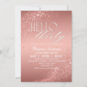 Invitation Elégante Parties scintillant Rose or 30e anniversa (Devant)