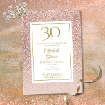 Invitation Elégante Parties scintillant Rose or 30e anniversa<br><div class="desc">Doté d'une élégante parties scintillant rose en or sombre,  cette invitation chic de 30ème anniversaire peut être personnalisée avec vos informations spéciales de célébration d'anniversaire. Conçu par Thisisnotme©</div>