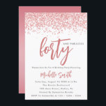 Invitation Elégante Parties scintillant Rose Or 40 Et Fabuleu<br><div class="desc">Feminine Chic Elegant Rose Gold Sparkle Parties scintillant 40 Et Fabuleux 40e Anniversaire Invitation 40e Anniversaire Invitations Quarante Et Fabuleuse Femme Anniversaire Invitation Femme Anniversaire Invitations</div>