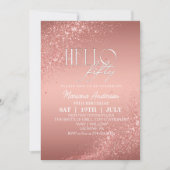 Invitation Elégante Parties scintillant Rose or 50e anniversa (Devant)