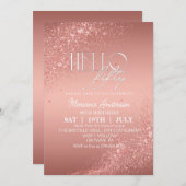 Invitation Elégante Parties scintillant Rose or 50e anniversa (Devant / Derrière)