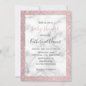 Invitation Elégante parties scintillant rose or baby shower e (Devant)