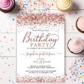 Invitation Elégante Parties scintillant Rose Or Blanc Tout âg