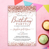 Invitation Elégante Parties scintillant Rose Or Blanc Tout âg