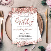 Invitation Elégante Parties scintillant Rose Or Blanc Tout âg