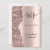 Invitation Elégante Parties scintillant Rose or de luxe RSVP (Devant)
