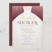 Invitation Elégante Parties scintillant Rose or Fête des mari (Devant / Derrière)