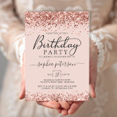 Invitation Elégante Parties scintillant Rose Or N'Importe Que